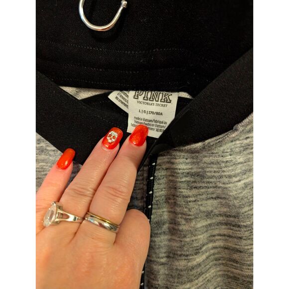 Vtg 2018 Victoria's Secret PINK Gray Quarter Zip Sweatshirt & Jogger Set - Picture 5 of 5